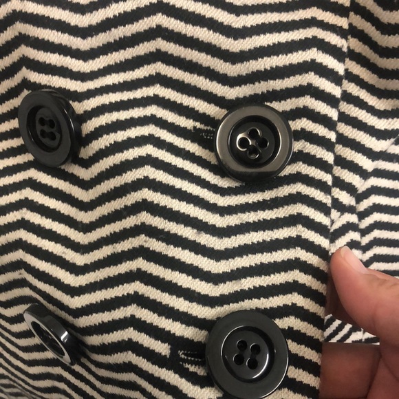 Ben Sherman Black White Striped Pea Coat Size M - Picture 6 of 16